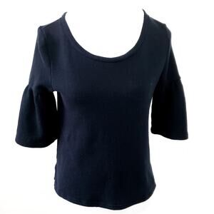 Anthro SATURDAY Sunday French Terry Pullover Small Black,Round Neckline